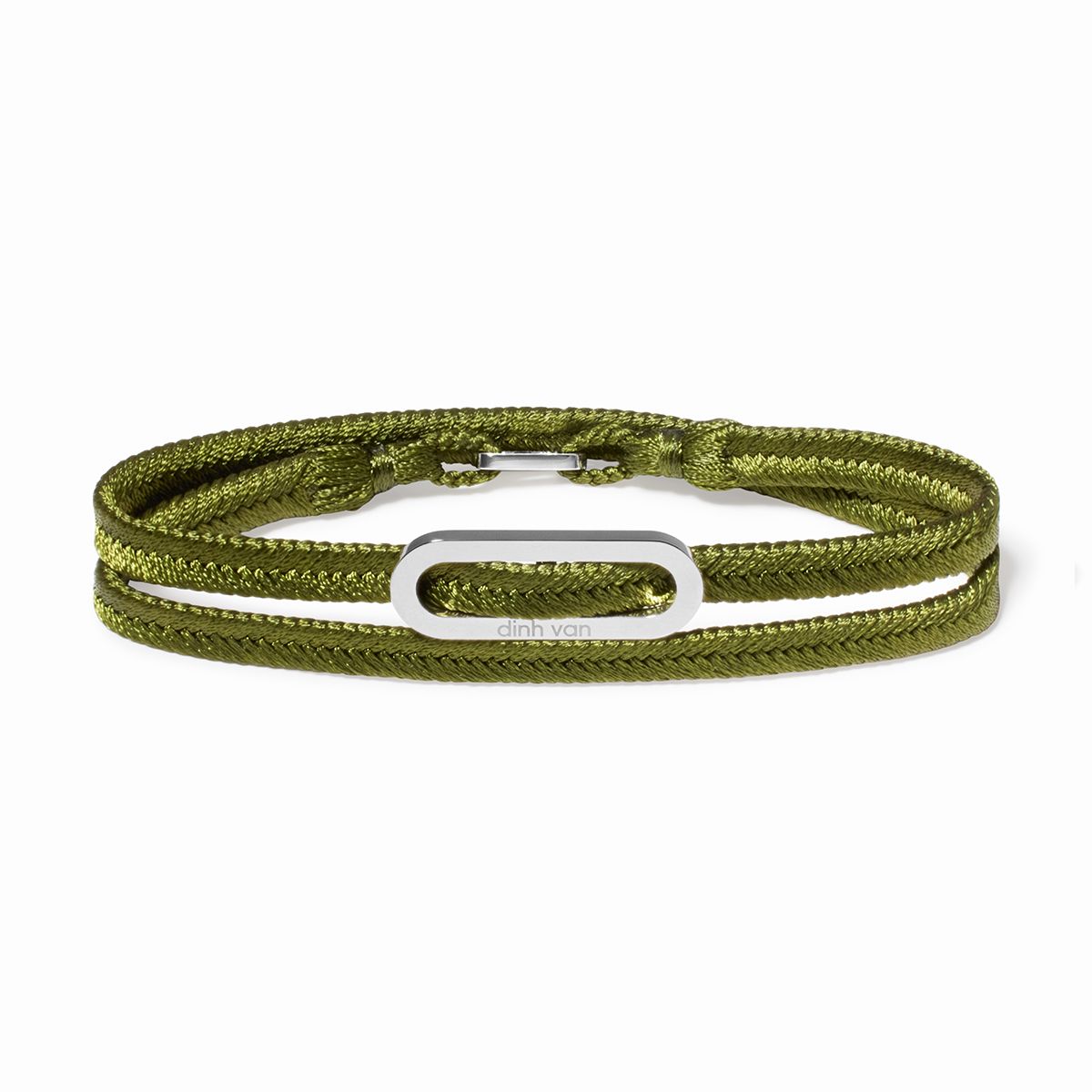 Bracelet tissé Maillon vert kaki