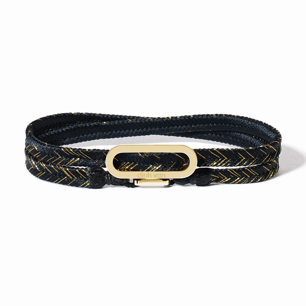 Bracelet tissé Maillon noir doré 