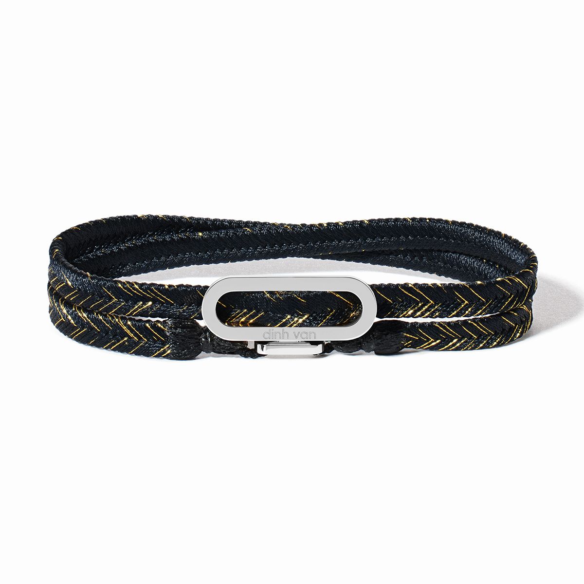 Bracelet tissé Maillon noir doré