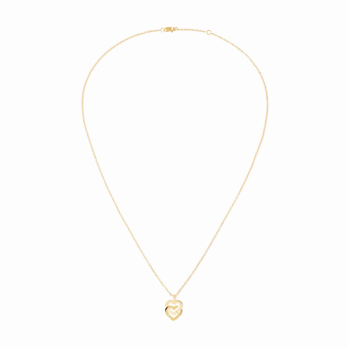 Pendentif sur chaîne Double Cœurs petit modèle 