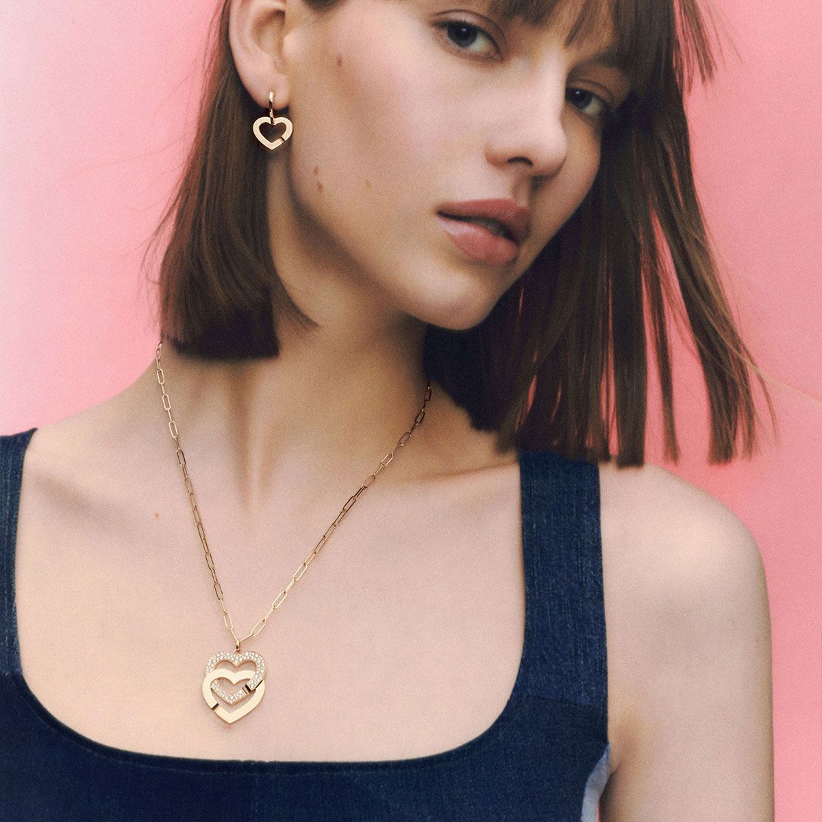 Pendant on chain Double Cœurs R27