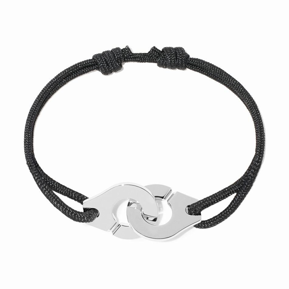 Bracelet sur cordon Menottes dinh van très grand modèle