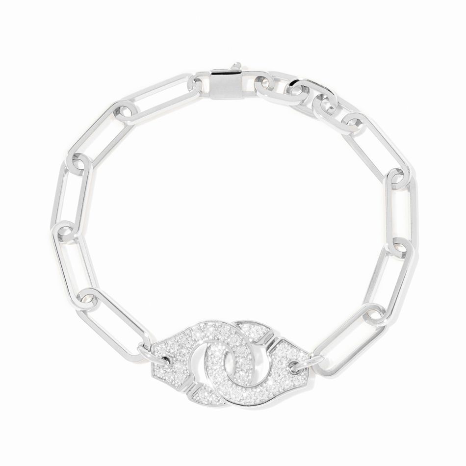 Bracelet sur chaîne Menottes dinh van très grand modèle 