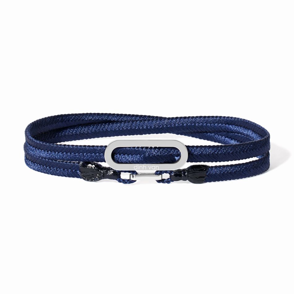 Bracelet tissé Maillon bleu marine 