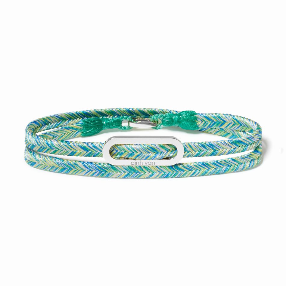 Bracelet tissé vert lagon Maillon